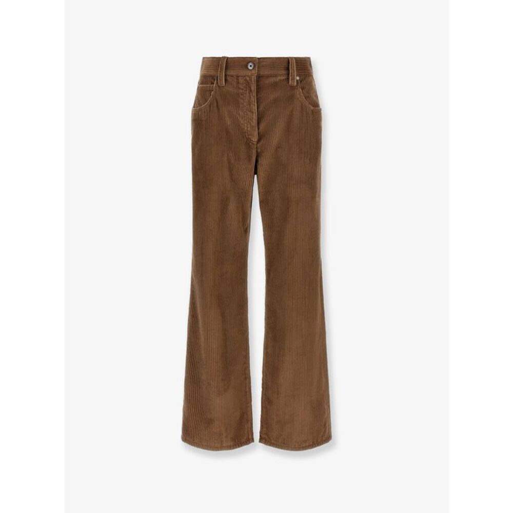 Brunello Cucinelli Women Corduroy Trousers With Monili Detail